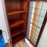 Vintage wooden display cabinet with glass door Image 2