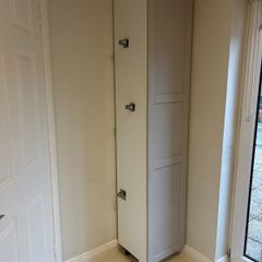 Shaker style METOD IKEA Pantry Style Storage with Chrome Handle