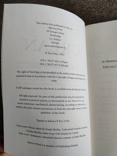 Crean The extraordinary life of an Irish Hero by Tim Foley 2023 in very good condition FREE STANDARD POSTAGE INCLUDED