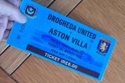 Drogheda United v Aston Villa Souvenir Ticket Tolka Park Dublin 1993