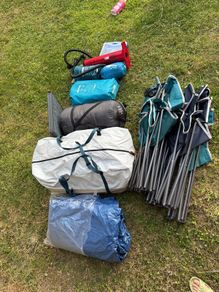 Camping bundle-tent mattress sleeping bag etc