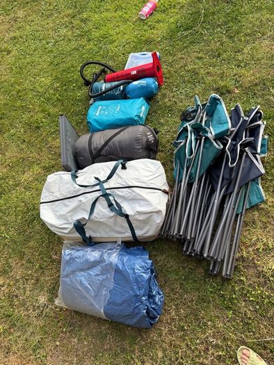 Camping bundle-tent mattress sleeping bag etc
