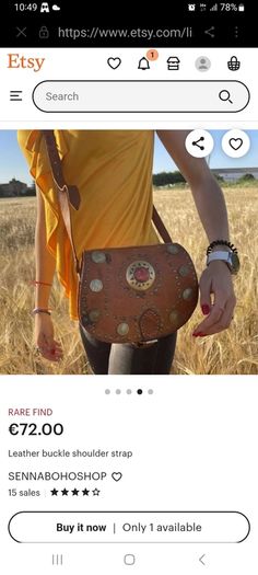 Hand bag /shoulder bag leather bag Leather buckle shoulder strap  Moroccan hand stitched vintage genuine leather bag purse genuine  vintage item great gift present  girls/ladies