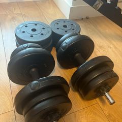 barbells around 30kgs and benchpress