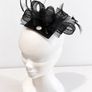 New Dunnes Stores Black Mesh & Feather Fascinator Hair Clip Image 2