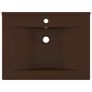 Luxury Basin with Faucet Hole Matt Dark Brown 60x46 cm Ceramic Image 2