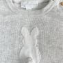 The Little White Company Organic Cotton Bunny Pom-Pom Knitted Romper 6-9 Months Image 3