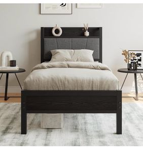 87) 3ft Single Bed Frame with Storage Headboard