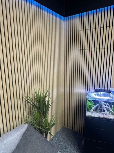 Premium acoustic wooden wall panels | Black