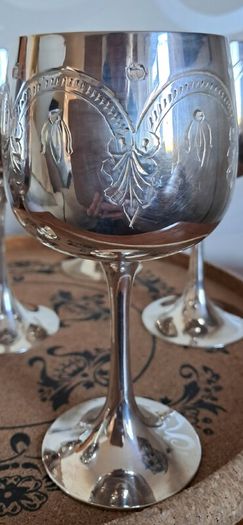 Set of 6 silver-plated goblets