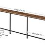 Narrow Console Table with Power Outlet, 18 cm Skinny Sofa Table, Long Behind Couch Table with Charging Station, for Entryway, Hallway, Living Room, Rustic Brown and Black Image 6