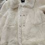 Cream Faux Fur Ladies Jacket Size 8 Image 3