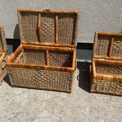 Vintage set of hamper / storage boxes
