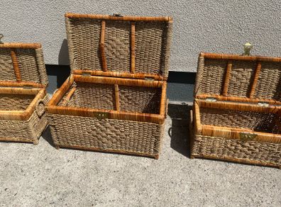 Vintage set of hamper / storage boxes