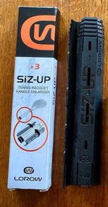 Tennis racket handle enlarger