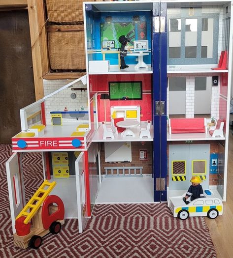 Wooden police and fire station