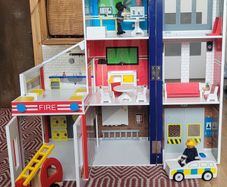 Wooden police and fire station