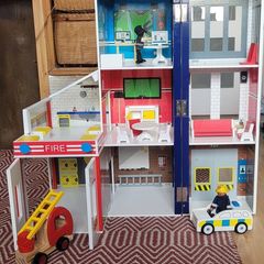 Wooden police and fire station