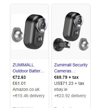 ZUMIMALL True Wireless Outdoor Battery Surveillance Camera WiFi Wireless Surveillance Camera Outdoor / Indoor PIR Motion Sensor 1080P Night Vision IP66 Waterproof Supports 2.4G Wi-Fi Black