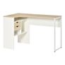 L-Shaped Corner Computer Desk Study Table PC Work w/ Storage Shelf Drawer Smooth Slide Office Home Workstation Space Saving  Light Brown Image 2
