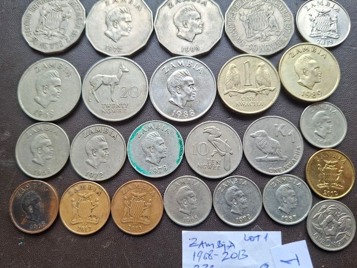 A Lot of 220+ grams of coins from Zambia (1968-2013)