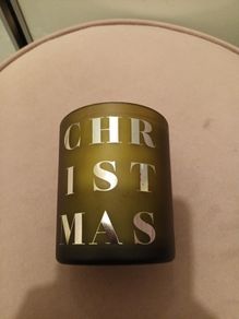Habitat christmas Green glass candle