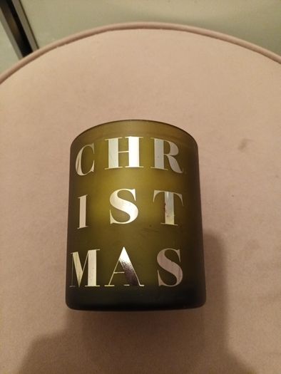 Habitat christmas Green glass candle