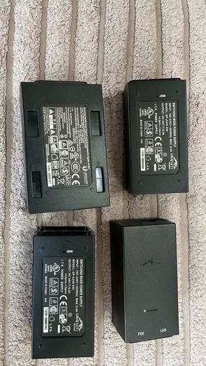 UBIQUITI POE injectors (1x48v and 3x 24v)