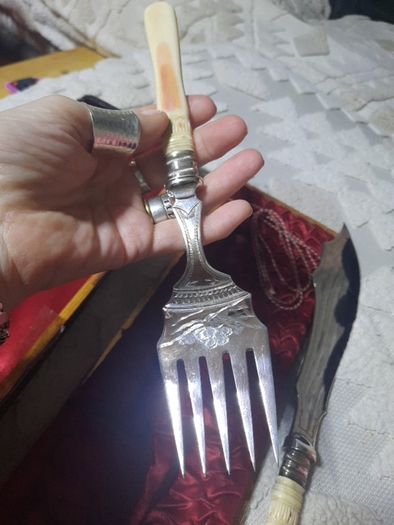 antique fish knife and fork set