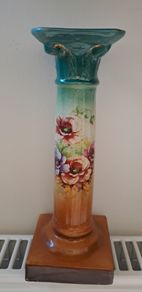 Vintage floral painted candlestick