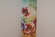 Vintage floral painted candlestick