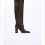 Zara Leather Over The Knee Boots Image 8