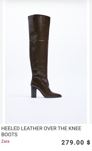 Zara Leather Over The Knee Boots