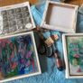 FREE Frame Original Art Original Painting Tropical Art Botanical Art Blue Painting Image 8