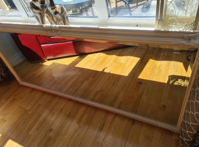 Long cream mirror