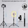 10.2 inch Selfie Ring Light with Stand and Phone Holder, Portable and Detachable LED Ring Light, 3 Color Modes, Bluetooth Control, 63 inch Height, Ring Light with Carrying Bag Image 3