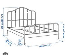 IKEA Sagstua Metal Double Bed with Matress