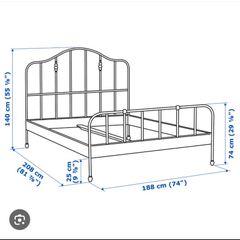IKEA Sagstua Metal Double Bed with Matress