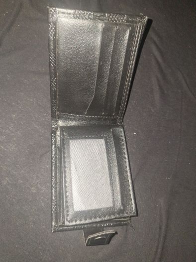 Black leather checkered louis vutton wallet