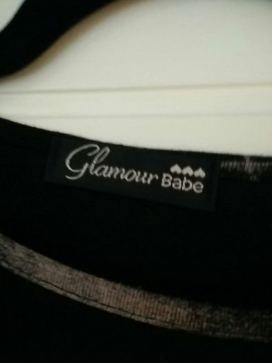 Glamour Babe Black and Beige Skater Dress