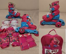 Kids Roller Skates, backpack & Protectors accessories sets