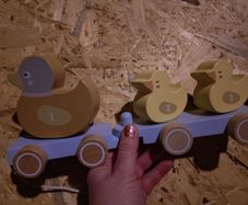 Wooden pulll along ducks