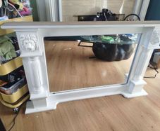 antique overmantel mirror.