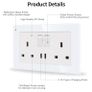 5pk double switched socket with type C USB Image 3