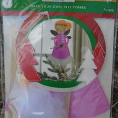 Craft kit, Tree topper, felt angel kit.Craft supplies, Hobbies