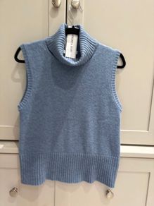 American luxury designer Veronica Beard luxury cashmere sleeveless polo neck BRAND NEW