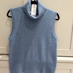 American luxury designer Veronica Beard luxury cashmere sleeveless polo neck BRAND NEW