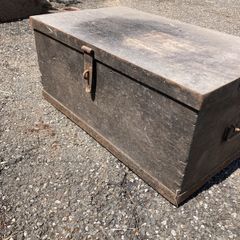 Heavy Wooden and Metal Antique Trunk