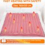 Electric Heated Blanket Throw 120  160cm, Flannel Sherpa, Fast Heating, 10 Heat Levels, 9H Auto-Off, LED Controller, Overheat Protection, Machine Washable, ETL Certified, Grey Image 4