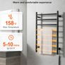 8 Bars Towel Warmer Rack Wall Mounted Heated Towel Rack for Bathroom Black Image 2